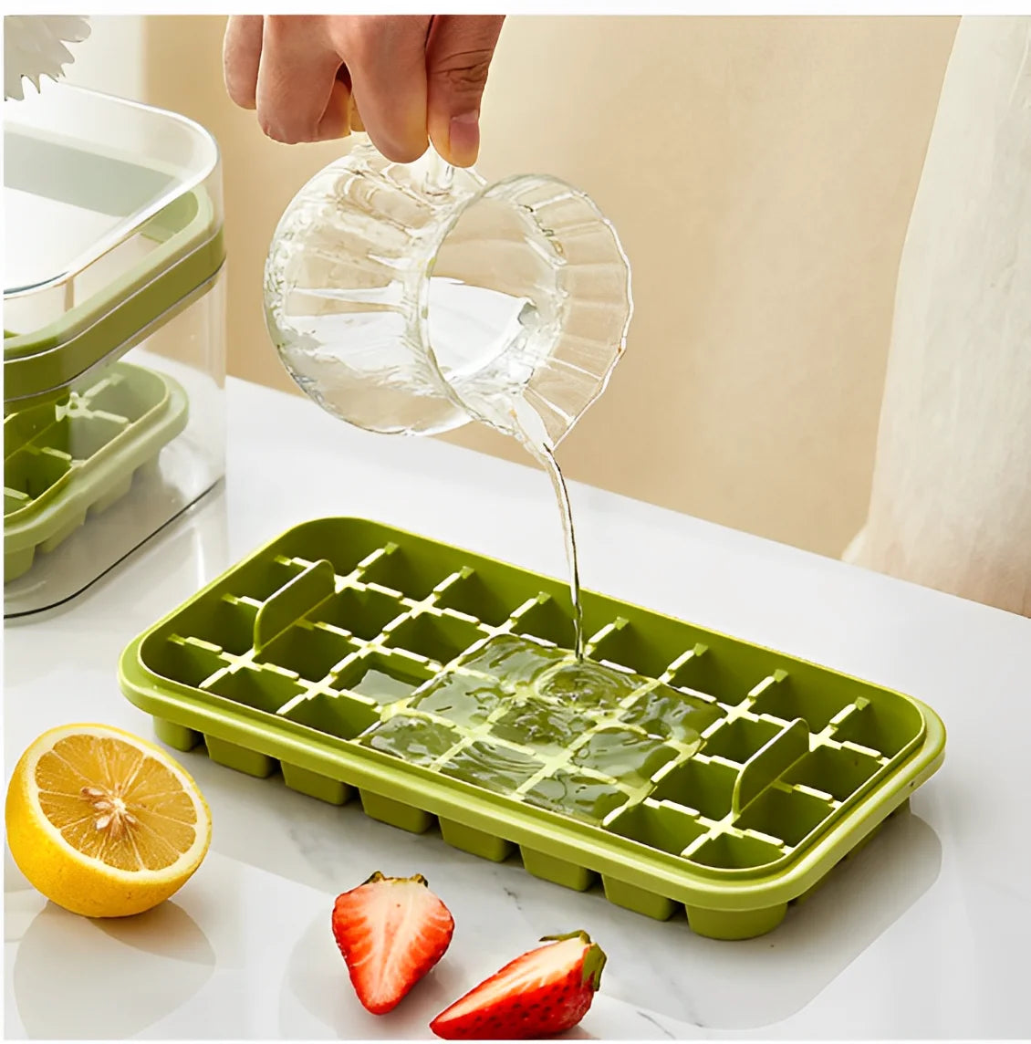 Ice Cube Shape Double Box Silicone Dispenser 32/64 Ice Cubes-Neverdie Store