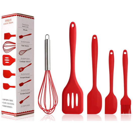 Utensílios De Cozinha Silicone Kit com 5 Unidades Resistente ao Calor