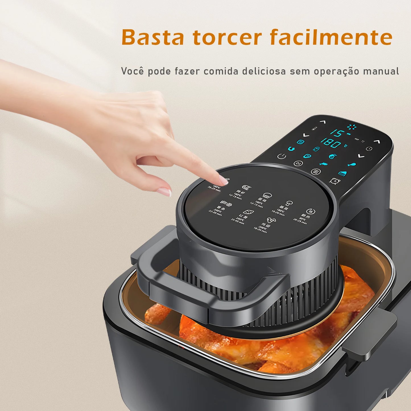 Air Fryer Fritadeira Elétrica 7L 110V/220V Com Grelha E Cesto Removível Digital Sem Óleo